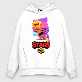 Мужское худи Oversize хлопок с принтом BRAWL STARS - SANDY в Ухте, френч-терри — 70% хлопок, 30% полиэстер. Мягкий теплый начес внутри —100% хлопок | боковые карманы, эластичные манжеты и нижняя кромка, капюшон на магнитной кнопке | brawl | bull | colt | crow | game | games | leon | online | penny | poco | sandy | shelly | spike | star | stars | wanted | брав | бравл | браво | звезда | звезды | игра | игры | лого | онлайн | сенди | старс | сэнди