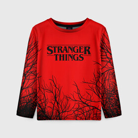 Детский лонгслив 3D с принтом STRANGER THINGS | ОЧЕНЬ СТРАННЫЕ ДЕЛА в Ухте, 100% полиэстер | длинные рукава, круглый вырез горловины, полуприлегающий силуэт
 | 011 | 11 | netflix | stranger things | демогоргон | нетфликс | одди | одиннадцатая | очень странные дела | сериалы