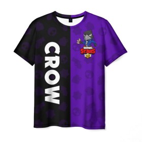 Мужская футболка 3D с принтом BRAWL STARS CROW в Ухте, 100% полиэфир | прямой крой, круглый вырез горловины, длина до линии бедер | brawl stars | brawl stars crow | brawler | crow | бравл старз | бравлер | ворон