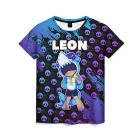 Женская футболка 3D с принтом Brawl Stars LEON в Ухте, 100% полиэфир ( синтетическое хлопкоподобное полотно) | прямой крой, круглый вырез горловины, длина до линии бедер | brawl | brawl stars | crow | leon | stars | бравл | бравл старс | браво старс | игра | компьютерная | кров | леон | онлайн | старс