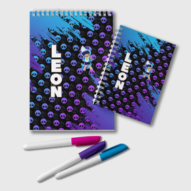 Блокнот с принтом Brawl Stars LEON в Ухте, 100% бумага | 48 листов, плотность листов — 60 г/м2, плотность картонной обложки — 250 г/м2. Листы скреплены удобной пружинной спиралью. Цвет линий — светло-серый
 | brawl | brawl stars | crow | leon | stars | бравл | бравл старс | браво старс | игра | компьютерная | кров | леон | онлайн | старс