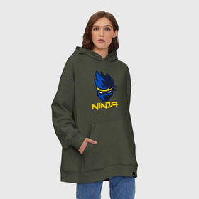 Худи SuperOversize хлопок с принтом FORTNITE NINJA в Ухте, 70% хлопок, 30% полиэстер, мягкий начес внутри | карман-кенгуру, эластичная резинка на манжетах и по нижней кромке, двухслойный капюшон
 | fortnite | fortnite 2 | fortnite x | marshmello | ninja | ninja hyper streamer | ninja streamer | streamer | tyler blevins | маршмелло | ниндзя | фортнайт | фортнайт 2 | фортнайт глава 2