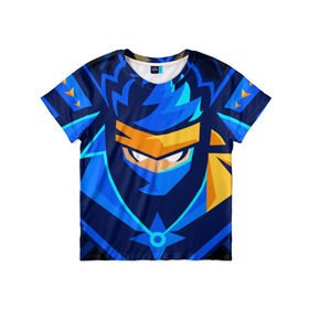 Детская футболка 3D с принтом FORTNITE NINJA в Ухте, 100% гипоаллергенный полиэфир | прямой крой, круглый вырез горловины, длина до линии бедер, чуть спущенное плечо, ткань немного тянется | Тематика изображения на принте: fnchap2 | fortnite | fortnite 2 | fortnite x | marshmello | ninja | ninja hyper streamer | ninja streamer | streamer | tyler blevins | маршмелло | ниндзя | фортнайт | фортнайт 2 | фортнайт глава 2