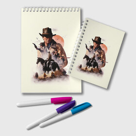 Блокнот с принтом red dead redemption 2 Art в Ухте, 100% бумага | 48 листов, плотность листов — 60 г/м2, плотность картонной обложки — 250 г/м2. Листы скреплены удобной пружинной спиралью. Цвет линий — светло-серый
 | rdr 2 | rdr2 | red dead redemption 2 | rockstar | гта про дикий запад | дикий запад | ковбой | рокстар | рэд дэд редемпшн 2 | рэд дэд редемпшн два