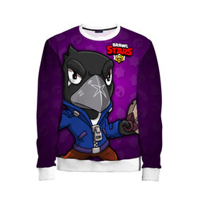 Детский свитшот 3D с принтом BRAWL STARS CROW в Ухте, 100% полиэстер | свободная посадка, прямой крой, мягкая тканевая резинка на рукавах и понизу свитшота | brawl stars | brawl stars crow | brawler | crow | бравл старз | бравлер | ворон