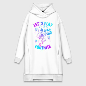 Платье-худи хлопок с принтом FORTNITE MARSHMELLO | ФОРТНАЙТ МАРШМЕЛЛО в Ухте,  |  | fortnite | fortnite 2 | fortnite x | marshmello | ninja | ninja hyper streamer | ninja streamer | streamer | tyler blevins | маршмелло | ниндзя | фортнайт | фортнайт 2 | фортнайт глава 2