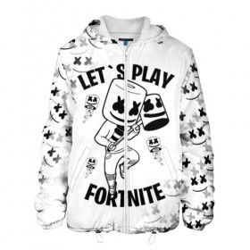 Мужская куртка 3D с принтом FORTNITE x MARSHMELLO в Ухте, ткань верха — 100% полиэстер, подклад — флис | прямой крой, подол и капюшон оформлены резинкой с фиксаторами, два кармана без застежек по бокам, один большой потайной карман на груди. Карман на груди застегивается на липучку | fortnite | fortnite 2 | fortnite x | marshmello | ninja | ninja hyper streamer | ninja streamer | streamer | tyler blevins | маршмелло | ниндзя | фортнайт | фортнайт 2 | фортнайт глава 2