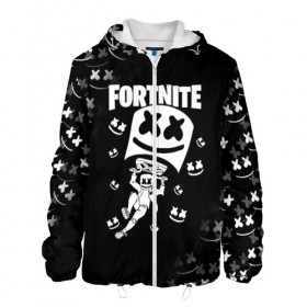 Мужская куртка 3D с принтом FORTNITE x MARSHMELLO в Ухте, ткань верха — 100% полиэстер, подклад — флис | прямой крой, подол и капюшон оформлены резинкой с фиксаторами, два кармана без застежек по бокам, один большой потайной карман на груди. Карман на груди застегивается на липучку | fortnite | fortnite 2 | fortnite x | marshmello | ninja | ninja hyper streamer | ninja streamer | streamer | tyler blevins | маршмелло | ниндзя | фортнайт | фортнайт 2 | фортнайт глава 2