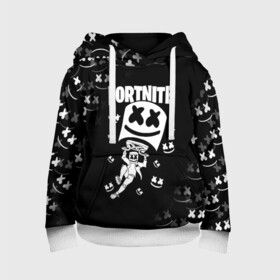 Детская толстовка 3D с принтом FORTNITE x MARSHMELLO в Ухте, 100% полиэстер | двухслойный капюшон со шнурком для регулировки, мягкие манжеты на рукавах и по низу толстовки, спереди карман-кенгуру с мягким внутренним слоем | fortnite | fortnite 2 | fortnite x | marshmello | ninja | ninja hyper streamer | ninja streamer | streamer | tyler blevins | маршмелло | ниндзя | фортнайт | фортнайт 2 | фортнайт глава 2