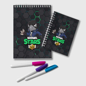 Блокнот с принтом Crow (Brawl Stars) в Ухте, 100% бумага | 48 листов, плотность листов — 60 г/м2, плотность картонной обложки — 250 г/м2. Листы скреплены удобной пружинной спиралью. Цвет линий — светло-серый
 | Тематика изображения на принте: brawl stars | crow | game | leon | бравл | бравл стар | бравл старс | ворон | ворона | детская | детям | игра | компьютерная игра | кров | леон | персонаж | развлечение
