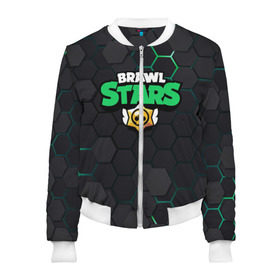 Женский бомбер 3D с принтом Brawl Stars в Ухте, 100% полиэстер | застегивается на молнию, по бокам два кармана без застежек, мягкие манжеты, по низу бомбера и на воротнике — эластичная резинка | brawl stars | crow | game | leon | бравл | бравл стар | бравл старс | ворон | ворона | детская | детям | игра | компьютерная игра | кров | леон | развлечение
