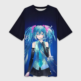 Платье-футболка 3D Hatsune Miku на черном фоне: в Ухте,  |  | anime | aquamarin | aquamarine | everlasting | hatsune | j pop | miku | projectdiva | singer | summer | vocaloid | аквамарин | аниме | вокалоид | мику | певица | хацуне | хацунэ