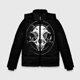 Зимняя куртка для мальчиков 3D с принтом Череп в Ухте, ткань верха — 100% полиэстер; подклад — 100% полиэстер, утеплитель — 100% полиэстер | длина ниже бедра, удлиненная спинка, воротник стойка и отстегивающийся капюшон. Есть боковые карманы с листочкой на кнопках, утяжки по низу изделия и внутренний карман на молнии. 

Предусмотрены светоотражающий принт на спинке, радужный светоотражающий элемент на пуллере молнии и на резинке для утяжки | пентаграмма | тьма | череп | черно белое