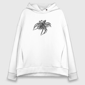 Женское худи Oversize хлопок с принтом Робот Паук в Ухте, френч-терри — 70% хлопок, 30% полиэстер. Мягкий теплый начес внутри —100% хлопок | боковые карманы, эластичные манжеты и нижняя кромка, капюшон на магнитной кнопке | паук | робот | робот паук