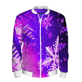 Мужской бомбер 3D с принтом НЕОНОВЫЙ НОВЫЙ ГОД в Ухте, 100% полиэстер | застегивается на молнию, по бокам два кармана без застежек, по низу бомбера и на воротнике - эластичная резинка | Тематика изображения на принте: 