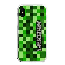 Чехол для iPhone XS Max матовый с принтом MINECRAFT в Ухте, Силикон | Область печати: задняя сторона чехла, без боковых панелей | game | minecraft | блоки | игра | квадраты | компьютерная игра | крипер | майнкрафт
