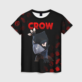 Женская футболка 3D с принтом BRAWL STARS CROW в Ухте, 100% полиэфир ( синтетическое хлопкоподобное полотно) | прямой крой, круглый вырез горловины, длина до линии бедер | brawl stars | bull | colt | crow | leon | stars | берли | бо | брок | ворон | джесси | динамайк | дэррил | кольт | леон | мортис | нита | пайпер | пенни | поко | пэм | рикошет | спайк | фрэнк | шелли | эль примо
