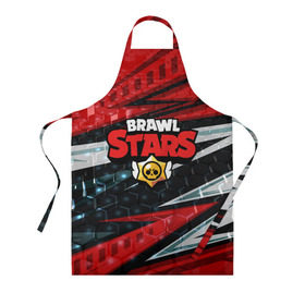 Фартук 3D с принтом BRAWL STARS в Ухте, 100% полиэстер | общий размер — 65 х 85 см, ширина нагрудника — 26 см, горловина — 53 см, длина завязок — 54 см, общий обхват в поясе — 173 см. Принт на завязках и на горловине наносится с двух сторон, на основной части фартука — только с внешней стороны | android | brawl stars | games | leon | mobile game | stars | игры | леон | мобильные игры