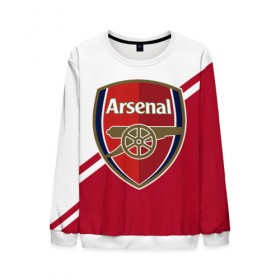 Мужской свитшот 3D с принтом Arsenal FC в Ухте, 100% полиэстер с мягким внутренним слоем | круглый вырез горловины, мягкая резинка на манжетах и поясе, свободная посадка по фигуре | apl | arsenal | fc arsenal | football | англия | апл | арсенал | фк арсенал | футбол