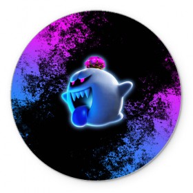 Коврик для мышки круглый с принтом Luigis Mansion в Ухте, резина и полиэстер | круглая форма, изображение наносится на всю лицевую часть | game | luigis mansion | mario | nintendo | видеоигра | игра | луиджи | марио | привидение | призрак