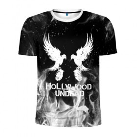 Мужская футболка 3D спортивная с принтом HOLLYWOOD UNDEAD в Ухте, 100% полиэстер с улучшенными характеристиками | приталенный силуэт, круглая горловина, широкие плечи, сужается к линии бедра | deuce | hollywood undead | hu | j dog | shady jeff | голливуд | голливудская нежить | даниэль мурильо | джордан террелл | джордж артур рейган | дилан альварес | мэттью сент клер | нежить