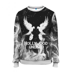 Женский свитшот 3D с принтом HOLLYWOOD UNDEAD в Ухте, 100% полиэстер с мягким внутренним слоем | круглый вырез горловины, мягкая резинка на манжетах и поясе, свободная посадка по фигуре | deuce | hollywood undead | hu | j dog | shady jeff | голливуд | голливудская нежить | даниэль мурильо | джордан террелл | джордж артур рейган | дилан альварес | мэттью сент клер | нежить
