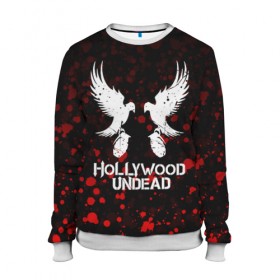 Женский свитшот 3D с принтом HOLLYWOOD UNDEAD в Ухте, 100% полиэстер с мягким внутренним слоем | круглый вырез горловины, мягкая резинка на манжетах и поясе, свободная посадка по фигуре | deuce | hollywood undead | hu | j dog | shady jeff | голливуд | голливудская нежить | даниэль мурильо | джордан террелл | джордж артур рейган | дилан альварес | мэттью сент клер | нежить