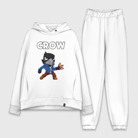 Женский костюм хлопок Oversize с принтом BRAWL STARS CROW в Ухте,  |  | brawl stars | bull | colt | crow | leon | stars | берли | бо | брок | ворон | джесси | динамайк | дэррил | кольт | леон | мортис | нита | пайпер | пенни | поко | пэм | рикошет | спайк | фрэнк | шелли | эль примо