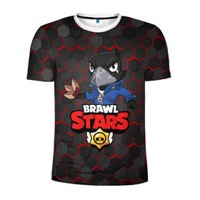 Мужская футболка 3D спортивная с принтом BRAWL STARS CROW в Ухте, 100% полиэстер с улучшенными характеристиками | приталенный силуэт, круглая горловина, широкие плечи, сужается к линии бедра | brawl stars | bull | colt | crow | leon | stars | берли | бо | брок | ворон | джесси | динамайк | дэррил | кольт | леон | мортис | нита | пайпер | пенни | поко | пэм | рикошет | спайк | фрэнк | шелли | эль примо