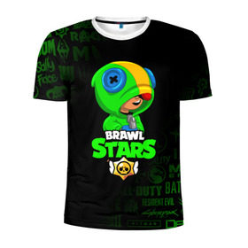Мужская футболка 3D спортивная с принтом BRAWL STARS LEON в Ухте, 100% полиэстер с улучшенными характеристиками | приталенный силуэт, круглая горловина, широкие плечи, сужается к линии бедра | brawl stars | bull | colt | crow | leon | stars | берли | бо | брок | ворон | джесси | динамайк | дэррил | кольт | леон | мортис | нита | пайпер | пенни | поко | пэм | рикошет | спайк | фрэнк | шелли | эль примо