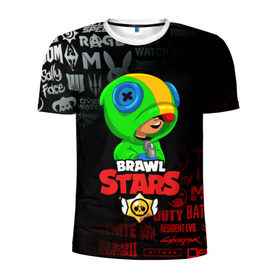 Мужская футболка 3D спортивная с принтом BRAWL STARS LEON в Ухте, 100% полиэстер с улучшенными характеристиками | приталенный силуэт, круглая горловина, широкие плечи, сужается к линии бедра | brawl stars | bull | colt | crow | leon | stars | берли | бо | брок | ворон | джесси | динамайк | дэррил | кольт | леон | мортис | нита | пайпер | пенни | поко | пэм | рикошет | спайк | фрэнк | шелли | эль примо