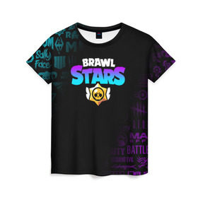 Женская футболка 3D с принтом BRAWL STARS в Ухте, 100% полиэфир ( синтетическое хлопкоподобное полотно) | прямой крой, круглый вырез горловины, длина до линии бедер | brawl stars | bull | colt | crow | leon | stars | берли | бо | брок | ворон | джесси | динамайк | дэррил | кольт | леон | мортис | нита | пайпер | пенни | поко | пэм | рикошет | спайк | фрэнк | шелли | эль примо