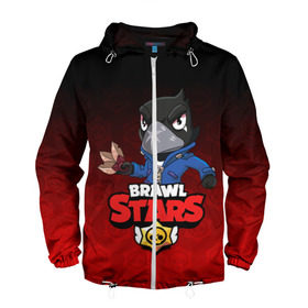 Мужская ветровка 3D с принтом BRAWL STARS CROW в Ухте, 100% полиэстер | подол и капюшон оформлены резинкой с фиксаторами, два кармана без застежек по бокам, один потайной карман на груди | brawl stars | bull | colt | leon | stars | берли | бо | брок | джесси | динамайк | дэррил | кольт | леон | морти | нита | пайпер | пенни | поко | пэм | рикошет | спайк | фрэнк | шелли | эль примо
