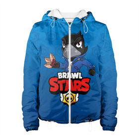Женская куртка 3D с принтом BRAWL STARS CROW в Ухте, ткань верха — 100% полиэстер, подклад — флис | прямой крой, подол и капюшон оформлены резинкой с фиксаторами, два кармана без застежек по бокам, один большой потайной карман на груди. Карман на груди застегивается на липучку | brawl stars | bull | colt | leon | stars | берли | бо | брок | джесси | динамайк | дэррил | кольт | леон | морти | нита | пайпер | пенни | поко | пэм | рикошет | спайк | фрэнк | шелли | эль примо