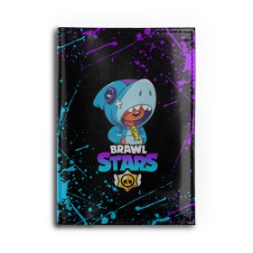 Обложка для автодокументов с принтом BRAWL STARS LEON SHARK в Ухте, натуральная кожа |  размер 19,9*13 см; внутри 4 больших “конверта” для документов и один маленький отдел — туда идеально встанут права | brawl stars | bull | colt | crow | leon | leon shark | shark | stars | акула | берли | ворон | динамайк | кольт | леон | леон акула | нита | спайк | шелли | эль примо