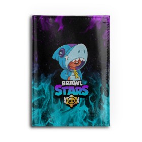 Обложка для автодокументов с принтом BRAWL STARS LEON SHARK в Ухте, натуральная кожа |  размер 19,9*13 см; внутри 4 больших “конверта” для документов и один маленький отдел — туда идеально встанут права | brawl stars | bull | colt | crow | leon | leon shark | shark | stars | акула | берли | ворон | динамайк | кольт | леон | леон акула | нита | спайк | шелли | эль примо