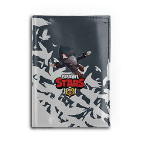 Обложка для автодокументов с принтом BRAWL STARS CROW в Ухте, натуральная кожа |  размер 19,9*13 см; внутри 4 больших “конверта” для документов и один маленький отдел — туда идеально встанут права | brawl stars | bull | colt | crow | leon | leon shark | shark | stars | акула | берли | ворон | динамайк | кольт | леон | леон акула | нита | спайк | шелли | эль примо