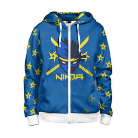 Детская толстовка 3D на молнии с принтом FORTNITE NINJA в Ухте, 100% полиэстер |  манжеты и пояс оформлены широкой мягкой резинкой, двухслойный капюшон со шнурком для регулировки, спереди карманы и застежка-молния
 | fnchap2 | fortnite | fortnite 2 | fortnite x | marshmello | ninja | ninja hyper streamer | ninja streamer | streamer | tyler blevins | маршмелло | ниндзя | фортнайт | фортнайт 2 | фортнайт глава 2