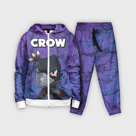 Детский костюм 3D с принтом BRAWL STARS CROW в Ухте,  |  | brawl stars | brawl stars crow | brawl stars crow phoenix | brawl stars leon | brawl stars leon shark | brawl stars robot spike | brawl stars spike | бравл старс