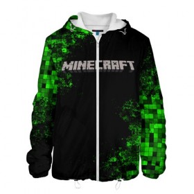 Мужская куртка 3D с принтом MINECRAFT в Ухте, ткань верха — 100% полиэстер, подклад — флис | прямой крой, подол и капюшон оформлены резинкой с фиксаторами, два кармана без застежек по бокам, один большой потайной карман на груди. Карман на груди застегивается на липучку | Тематика изображения на принте: game | minecraft | блоки | игра | квадраты | компьютерная игра | крипер | майнкрафт