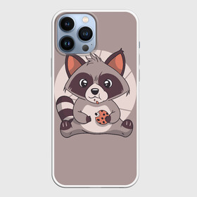 Чехол для iPhone 13 Pro Max с принтом Енотик с Печенькой в Ухте,  |  | cute | racoon | енот | енотик | еноты | печенье | печенька