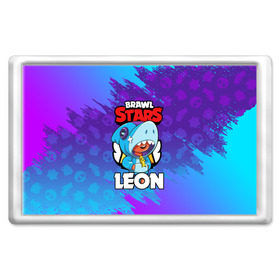 Магнит 45*70 с принтом BRAWL STARS LEON SHARK в Ухте, Пластик | Размер: 78*52 мм; Размер печати: 70*45 | 8 bit | 8 бит | brawl stars | bull | colt | crow | leon | leon shark | shark | stars | акула | берли | ворон | динамайк | кольт | леон | леон акула | нита | спайк | шелли | эль примо