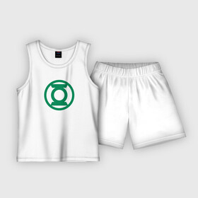 Детская пижама с шортами хлопок с принтом Зелёный Фонарь в Ухте,  |  | Тематика изображения на принте: dc | dc comics | green lantern | shtatjl | зеленый фонарь