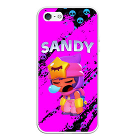 Чехол для iPhone 5/5S матовый с принтом Brawl Stars SANDY в Ухте, Силикон | Область печати: задняя сторона чехла, без боковых панелей | 8 bit | brawl | brawl stars | crow | leon | sandy | stars | бравл | бравл старс | браво старс | игра | компьютерная | кров | леон | онлайн | санди | старс