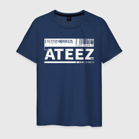 Мужская футболка хлопок с принтом Ateez в Ухте, 100% хлопок | прямой крой, круглый вырез горловины, длина до линии бедер, слегка спущенное плечо. | ateez | atiny | destiny | k pop | kpop | kq fellaz | атеез | атез | атэз | ёсан | к поп | кпоп | минки | сан | сонхва | тин поп | уён | хонджун | чонхо | эйтиз | эйтини | юнхо