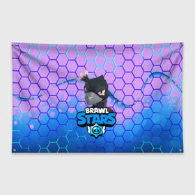 Флаг-баннер с принтом BRAWL STARS в Ухте, 100% полиэстер | размер 67 х 109 см, плотность ткани — 95 г/м2; по краям флага есть четыре люверса для крепления | android | brawl stars | crow | games | leon | mobile game | stars | бравл старс | ворон | игры | леон | мобильные игры