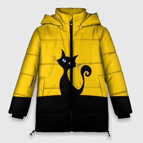 Женская зимняя куртка 3D с принтом Гордый кот в Ухте, верх — 100% полиэстер; подкладка — 100% полиэстер; утеплитель — 100% полиэстер | длина ниже бедра, силуэт Оверсайз. Есть воротник-стойка, отстегивающийся капюшон и ветрозащитная планка. 

Боковые карманы с листочкой на кнопках и внутренний карман на молнии | cat | гордый | гордый кот | кот | котэ | котяра | силуэт