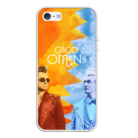 Чехол для iPhone 5/5S матовый с принтом Good Omens в Ухте, Силикон | Область печати: задняя сторона чехла, без боковых панелей | Тематика изображения на принте: aziraphale | crowley | david | demon | good | omens | pratchett | tennant | terry | азирафаэль | ангел | благие | демон | дэвид | знамения | кроули | майкл шин | пратчетт | теннант | терри