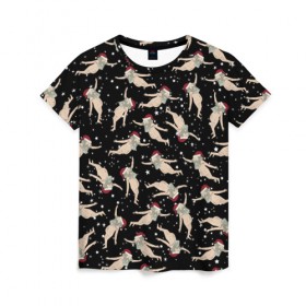 Женская футболка 3D с принтом Reuben in space в Ухте, 100% полиэфир ( синтетическое хлопкоподобное полотно) | прямой крой, круглый вырез горловины, длина до линии бедер | cn_1966263_019094 | rick and morty | мультсериал | новый год | рик и морти | рождество