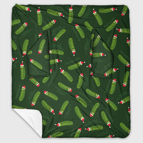Плед с рукавами с принтом MERRY PICKLE RICKMAS! в Ухте, 100% полиэстер | Закругленные углы, все края обработаны. Ткань не мнется и не растягивается. Размер 170*145 | Тематика изображения на принте: rick and morty | мультсериал | новый год | рик и морти | рождество